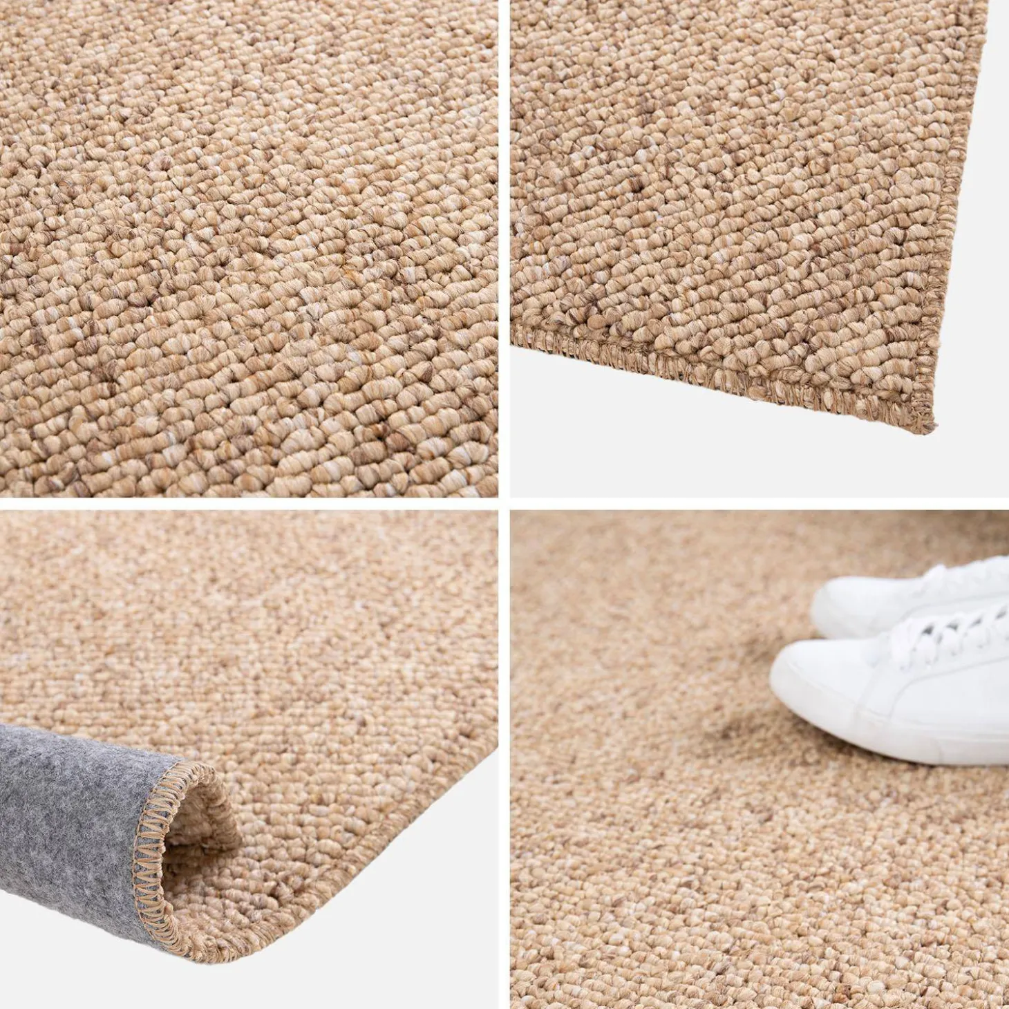 Caramel mottled effect loop pile rug