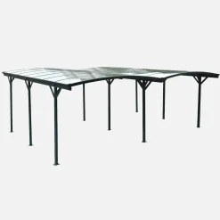 Carport 30m² in aluminum and polycarbonate with extension