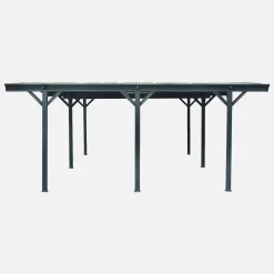 Carport 30m² in aluminum and polycarbonate with extension