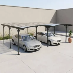 Carport 30m² in aluminum and polycarbonate with extension