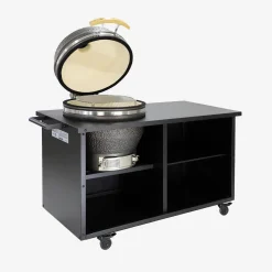 Charcoal barbecue, smoker with side table and cover