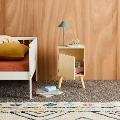 Children's bedside table, wood decor, 1 door
