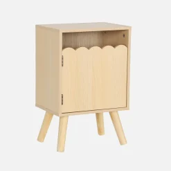 Children's bedside table, wood decor, 1 door