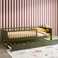 Children's bed 90 x 190 cm natural pine with slatted base and  drawer