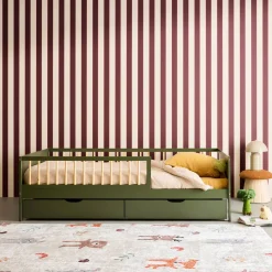Children's bed 90 x 190 cm natural pine with slatted base and 2 drawers