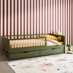 Children's bed 90 x 190 cm natural pine with slatted base and 2 drawers