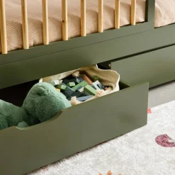 Children's bed 90 x 190 cm natural pine with slatted base and 2 drawers