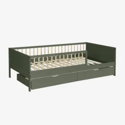 Children's bed 90 x 190 cm natural pine with slatted base and 2 drawers