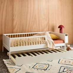 Children's bed 90 x 190 cm natural pine with slatted base and  drawer