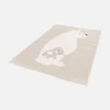 Children's beige rug, teddy bear print