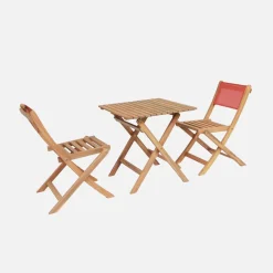 Children's bistro garden table + 2 chairs acacia wood