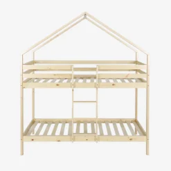 Children's bunk bed cabin natural pine 90 x 190 cm