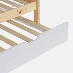 Children's bunk bed 90 x 190 cm natural pine with pull-out bed
