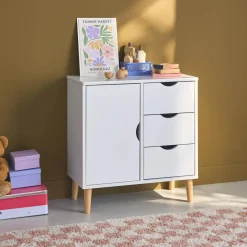 Children's chest of 3 drawers and 1 door