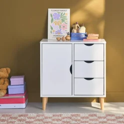 Children's chest of 3 drawers and 1 door