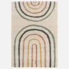 Children's cream and multicoloured interior rug with rainbow