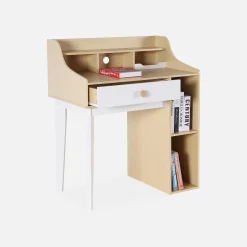 Children's desk with drawer and shelves