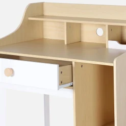 Children's desk with drawer and shelves