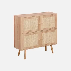 Children's 4-door chest of drawers with wood effect