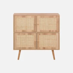 Children's 4-door chest of drawers with wood effect