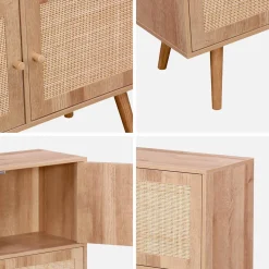 Children's 4-door chest of drawers with wood effect
