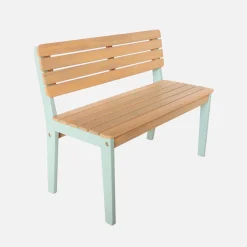 Children's garden table in acacia wood + 1 bench + 2 chairs