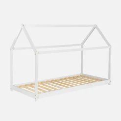 Children's hut bed in natural pine, bed base included