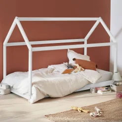 Children's hut bed in natural pine, bed base included