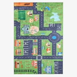 Children's Indoor Rug with Mini City Print