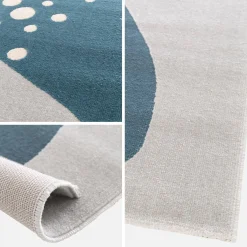 Children's light grey interior rug with dinosaur print