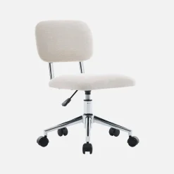 Children's office chair height-adjustable with castors and chenille fabric