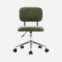 Children's office chair height-adjustable with castors and chenille fabric