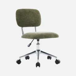 Children's office chair height-adjustable with castors and chenille fabric
