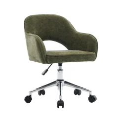 Children's office chair height-adjustable with casters and chenille fabric