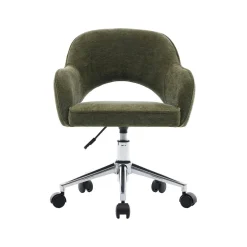 Children's office chair height-adjustable with casters and chenille fabric