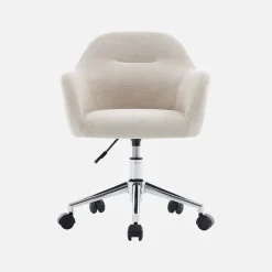 Children's office chair height adjustable with castors and chenille fabric