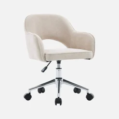 Children's office chair height-adjustable with casters and chenille fabric