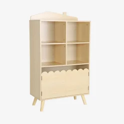 Children's pine wood library 2 doors 4 shelves