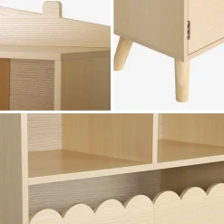 Children's pine wood library 2 doors 4 shelves