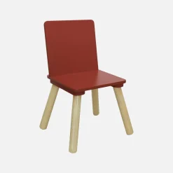 Children's square table with 2 chairs pine legs