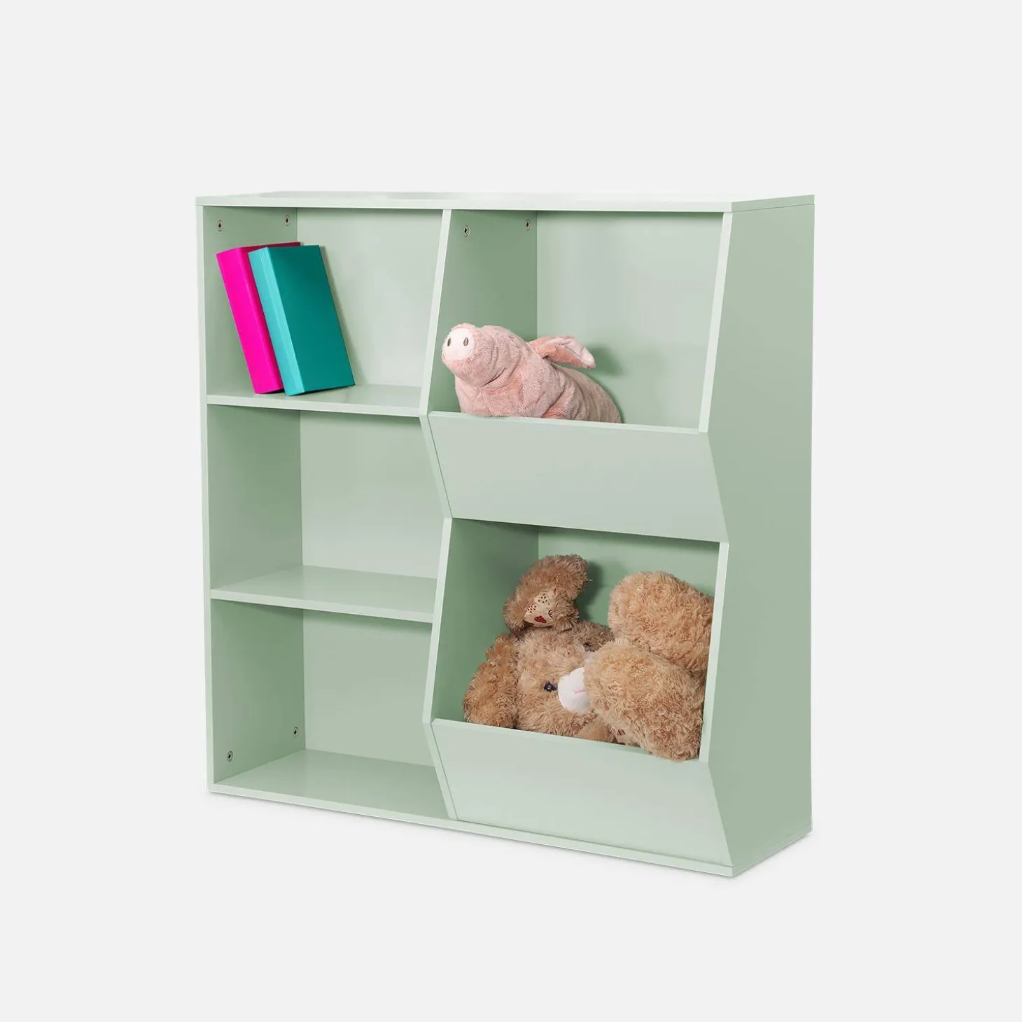 Children's storage unit, 3 shelves and 2 storage spaces