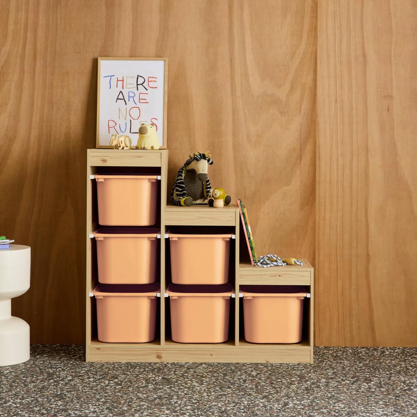Children's storage unit staircase 6 storage bins