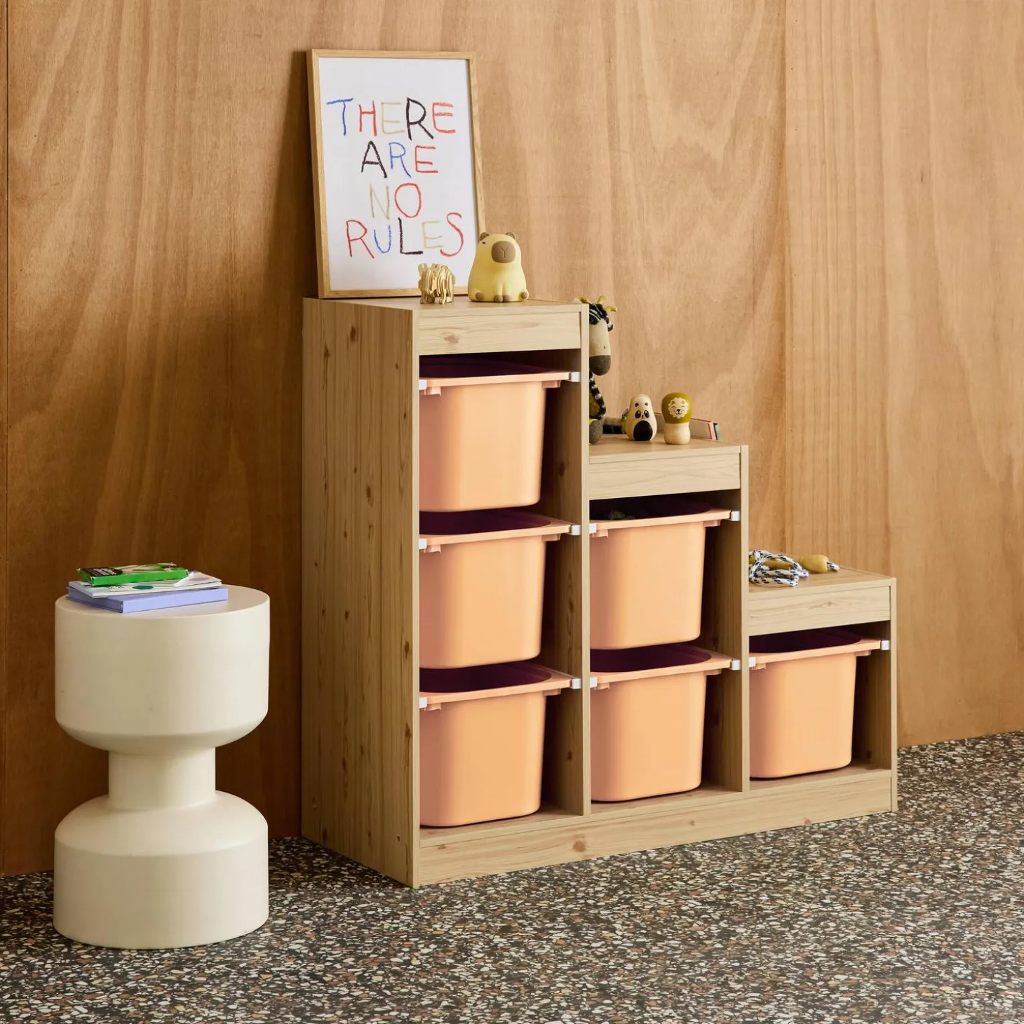 Children's storage unit staircase 6 storage bins