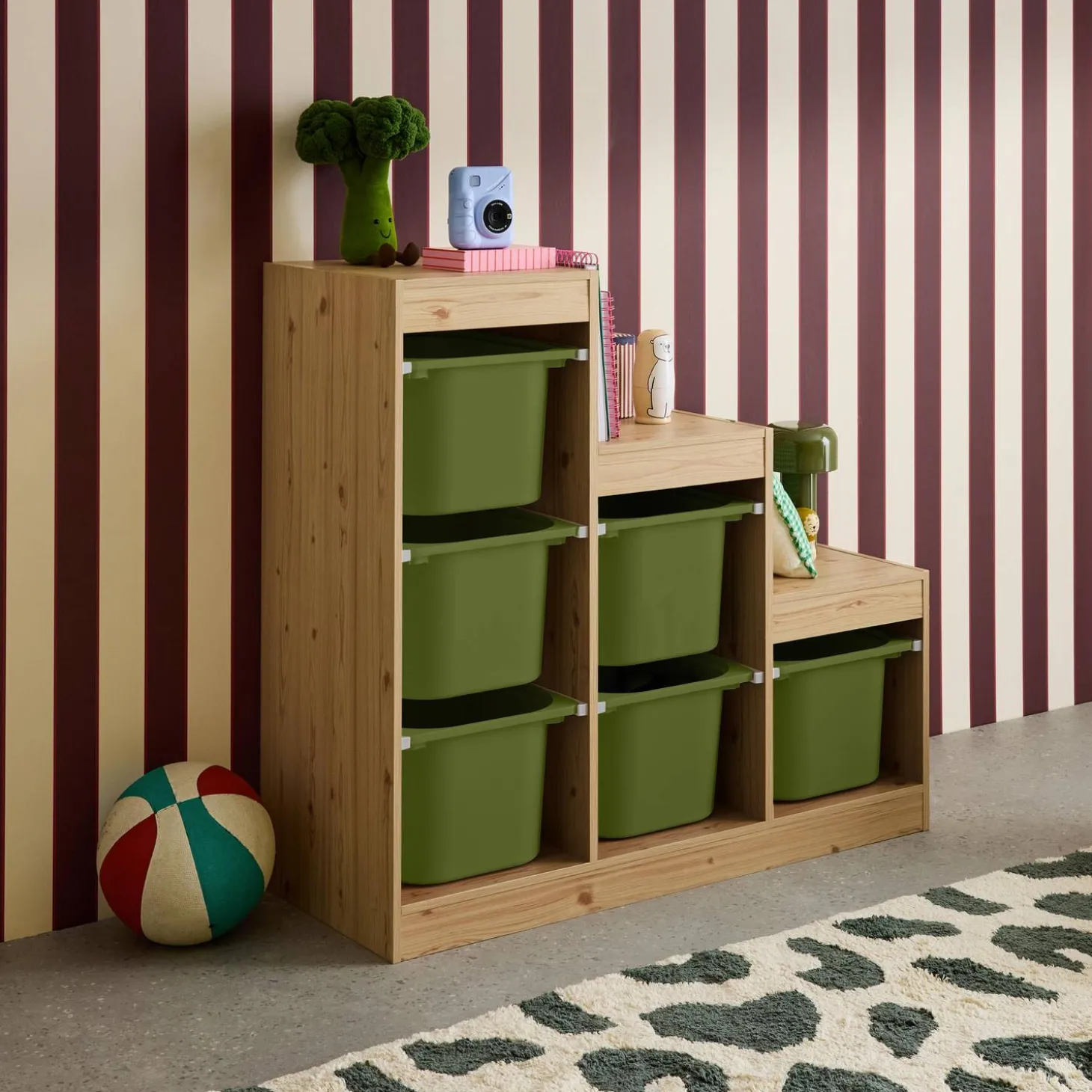 Children's storage unit staircase 6 storage bins