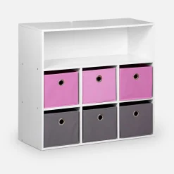 Children's storage unit with 6 baskets