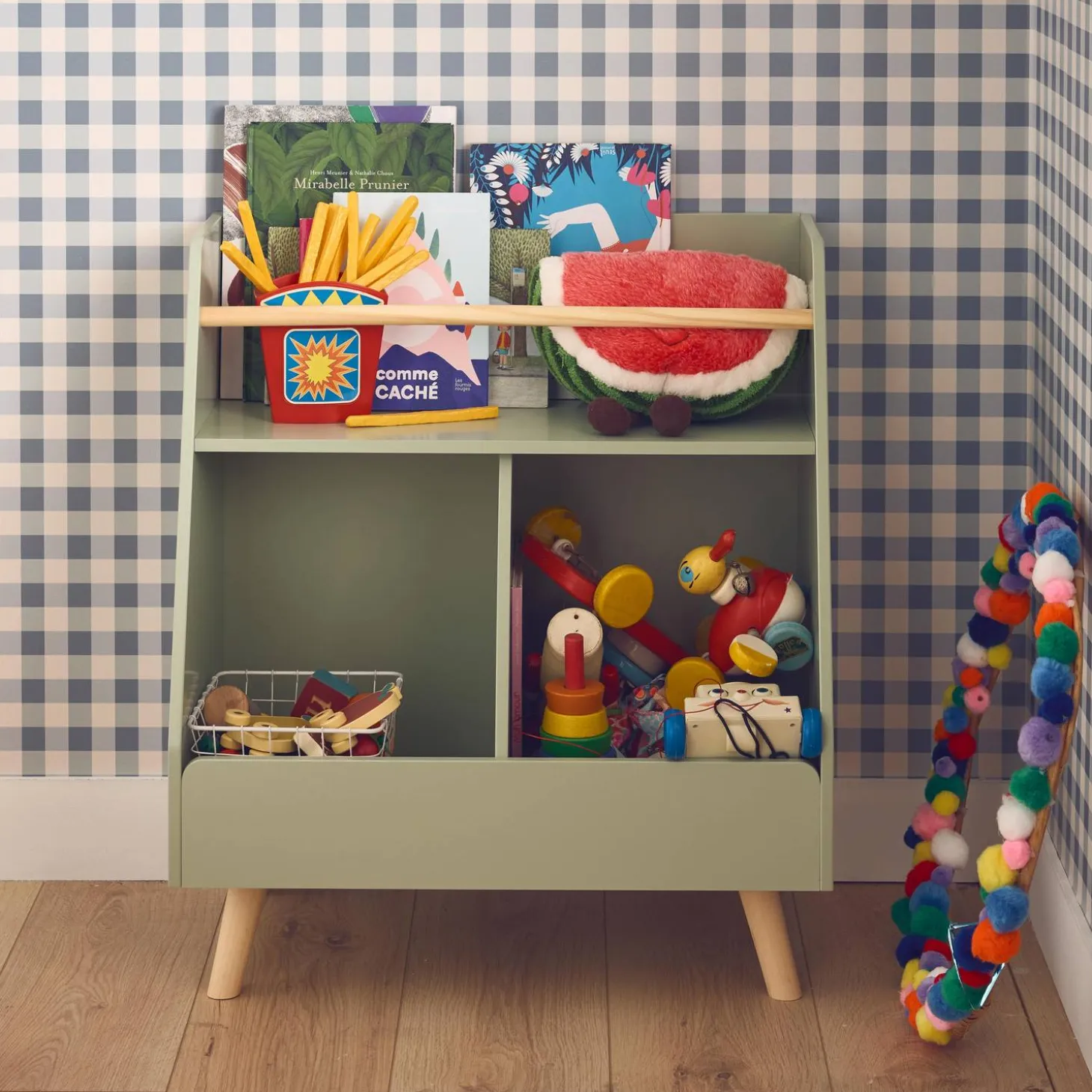Children's storage unit with 2 compartments