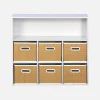 Children's storage unit with 6 plant fibre baskets