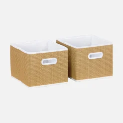 Children's storage unit with 6 plant fibre baskets