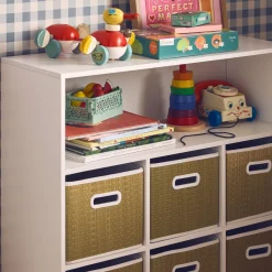 Children's storage unit with 6 plant fibre baskets