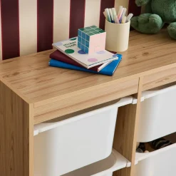 Children's storage unit with 6 storage bins